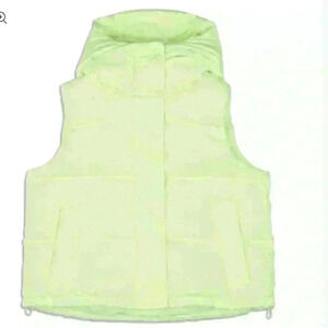 Lululemon Wunder Puff Cropped Vest with hood - faded zap neon